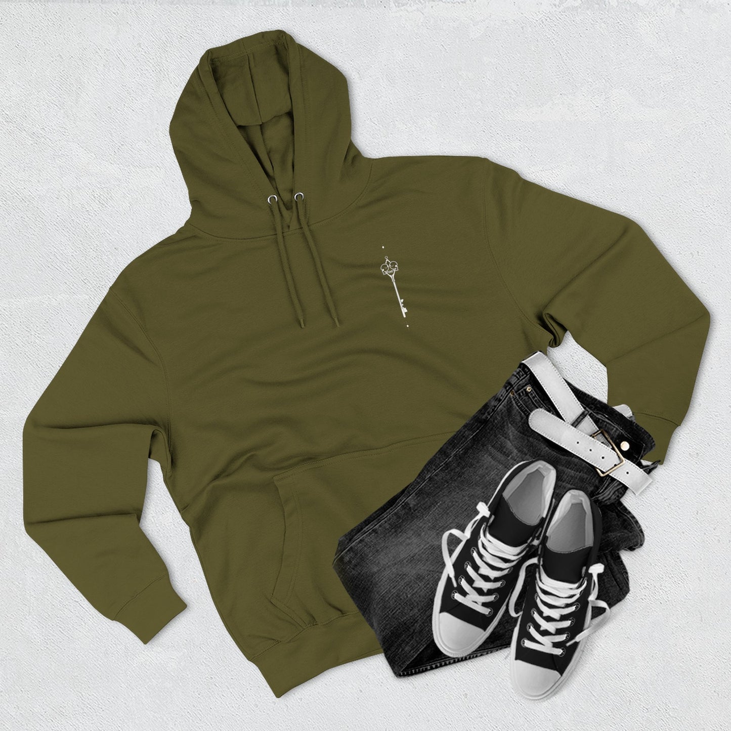 Skeleton key Three-Panel Fleece Hoodie