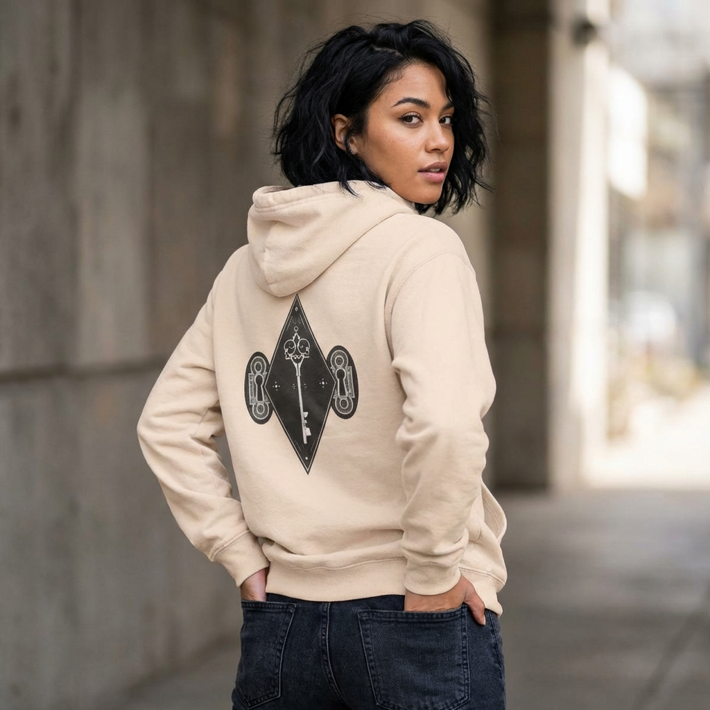 Skeleton key Three-Panel Fleece Hoodie